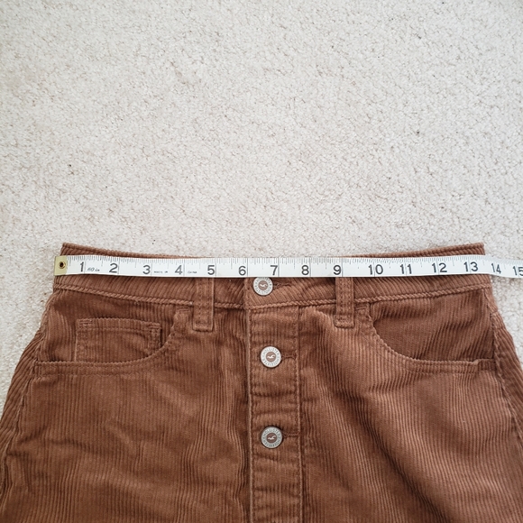 Hollister Corduroy Golden Brown Button Up Skirt - Picture 8 of 9